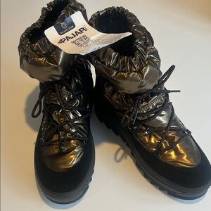 Pajar Glossy Black Puffer Lace-Up Boots- New with Tags!